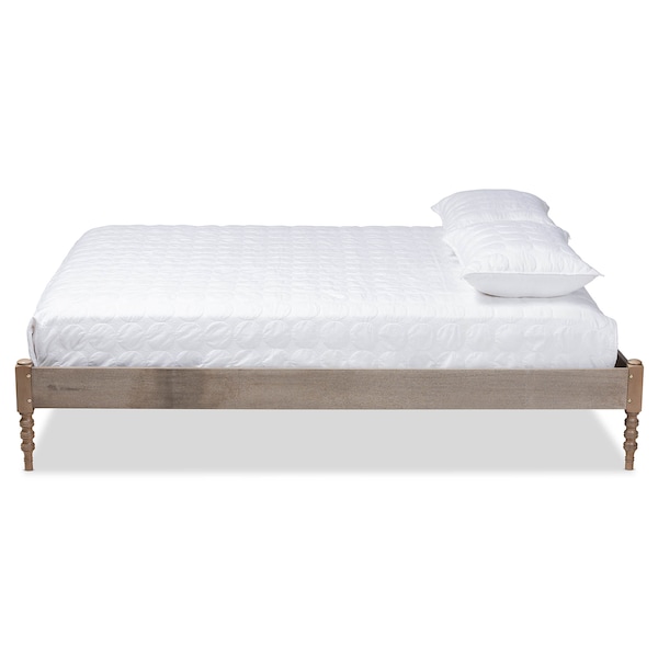 Cielle Weathered Grey Oak Finished Wood Full Size Platform Bed Frame